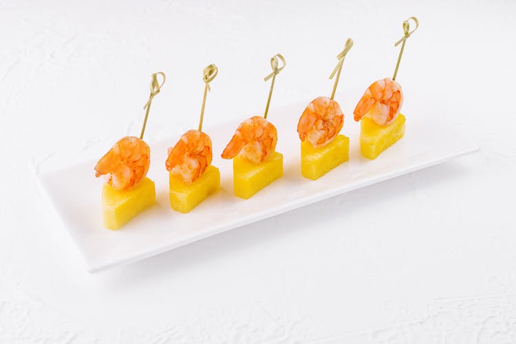 Canape Shrimp with pineapple